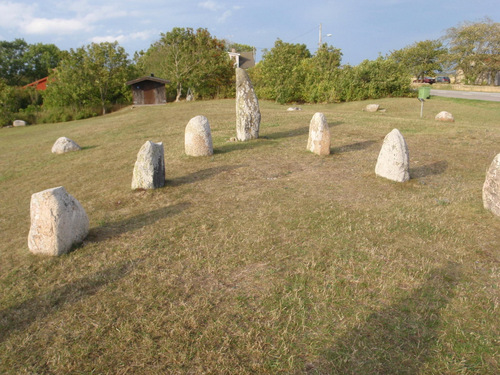 standing amidships in a Viking Burial Ground.